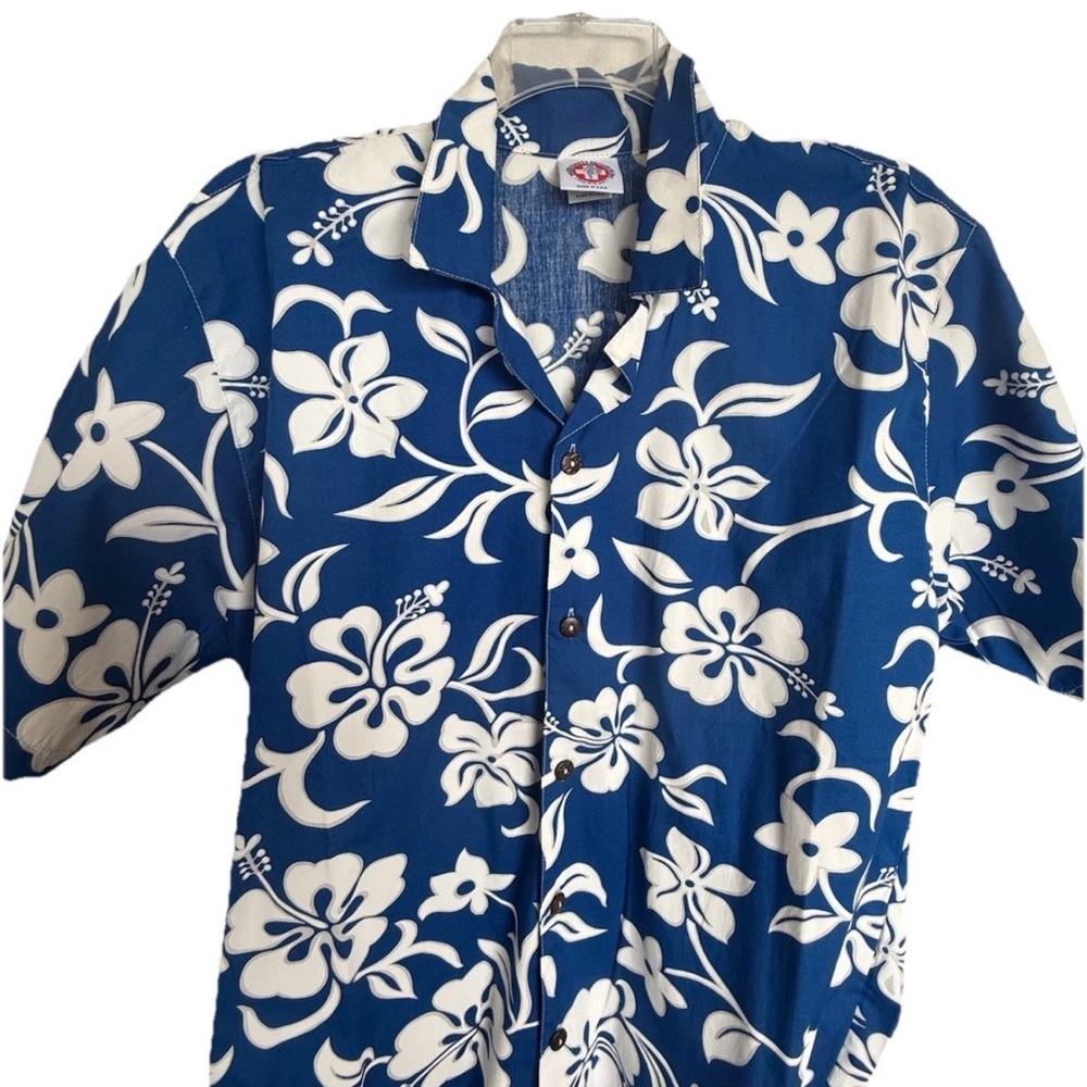 Hawaiian Floral  Button-Up Shirt XL Made in USA - vivid color Hawaiian shirt